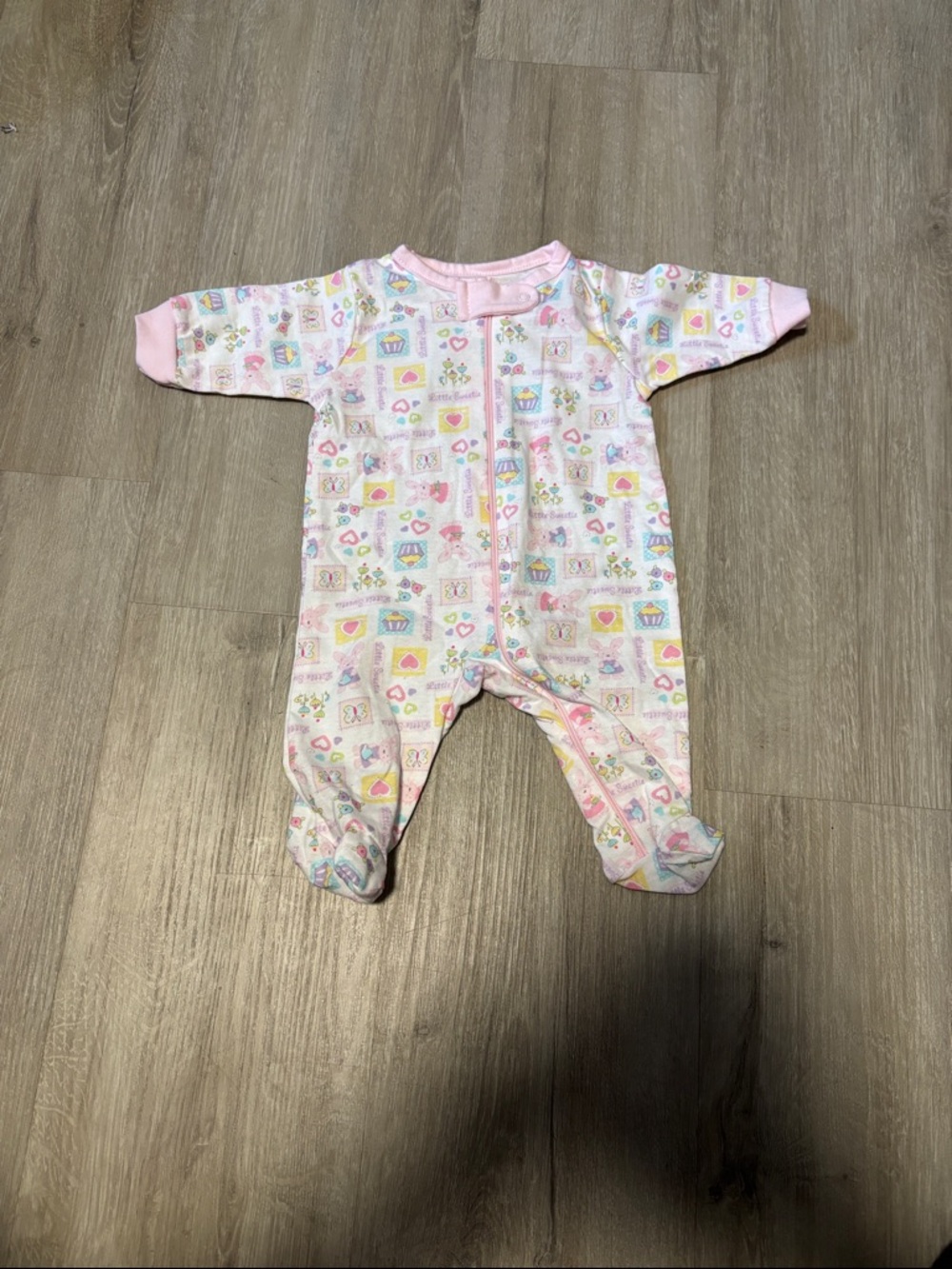Gerber Pink Printed Footed One-Piece Pajamas